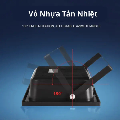 Đèn Pha Năng Lượng Mặt Trời 3000W - Vỏ Nhựa, Chống Nước IP69, Sáng 6-8 Tiếng, Không Sử Dụng Điện