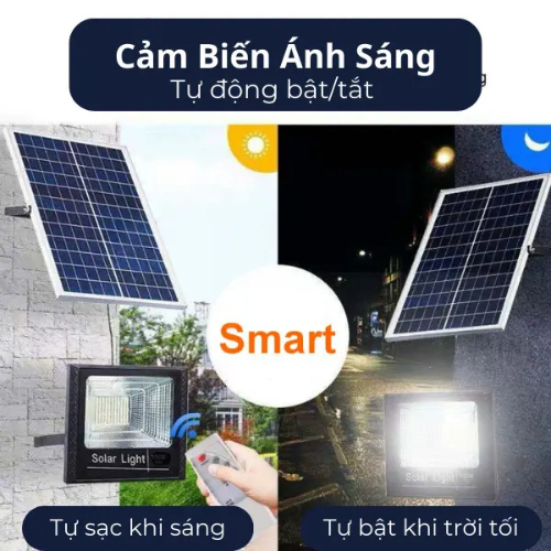 Đèn Pha Năng Lượng Mặt Trời 3000W - Vỏ Nhựa, Chống Nước IP69, Sáng 6-8 Tiếng, Không Sử Dụng Điện