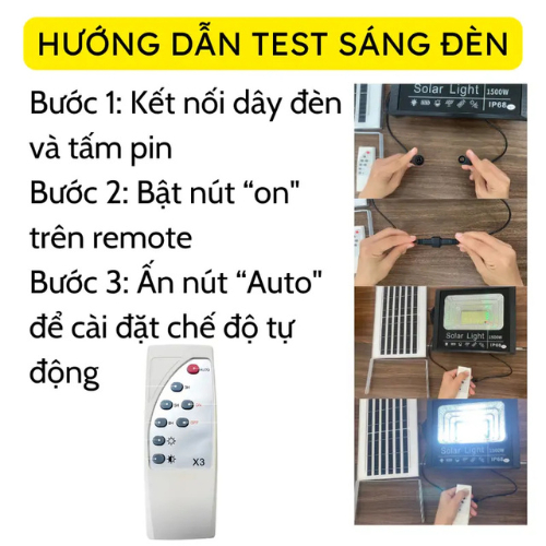 Đèn Pha Năng Lượng Mặt Trời 3000W - Vỏ Nhựa, Chống Nước IP69, Sáng 6-8 Tiếng, Không Sử Dụng Điện