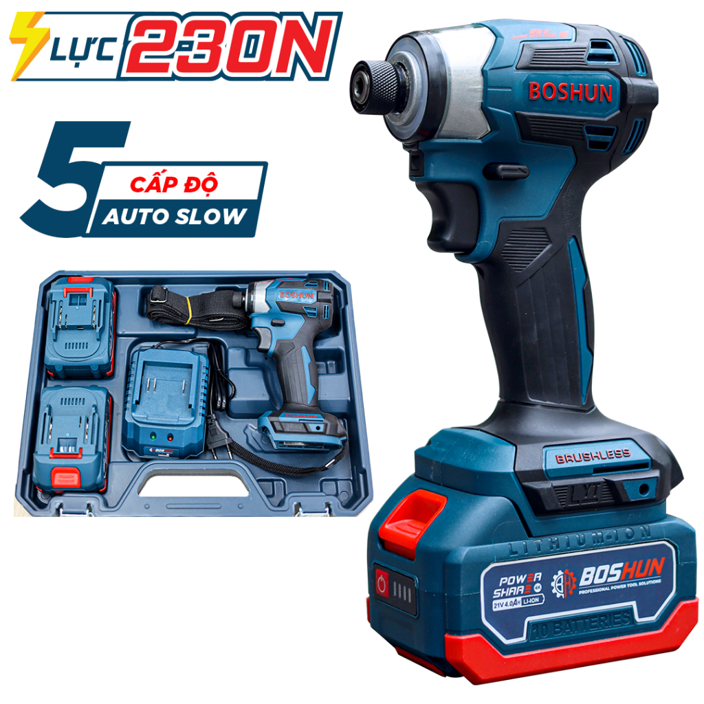 [Chính Hãng] Máy Chuyên Vít Boshun BS-SD230N 4 Tốc Độ, 4 Chế Độ Thông Minh, Chuyên Bắt Vít, Bắn Tôn
