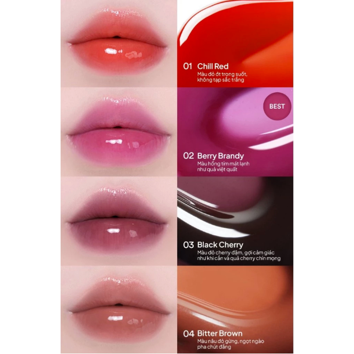Dưỡng Môi Căng Mọng Có Màu Tocobo Juicy Berry Plumping Lip Oil
