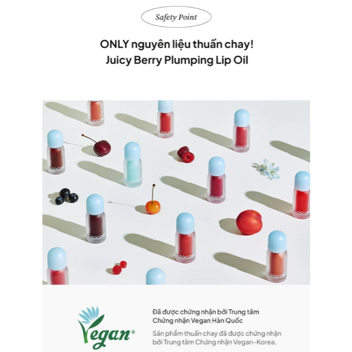Dưỡng Môi Căng Mọng Có Màu Tocobo Juicy Berry Plumping Lip Oil