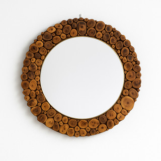 (GT-06) Gương gỗ treo tường LỘC MỘC D60cm - Handmade Decor Nghệ Thuật thiên nhiên, Cafe Homestay