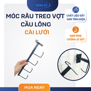 Móc râu treo vợt cầu lông màu đen bằng sắt sơn tĩnh điện cho các loại kệ thông dụng
