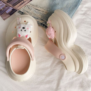 Dép sục nữ đế cao 7cm Mita dáng Holo kèm charm Cún hồng/xanh kiểu sandal quai hậu CS-205
