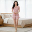 Bộ Ngủ thun viền bèo đính nơ T090