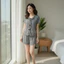 Bộ Ngủ thun viền bèo đính nơ T090