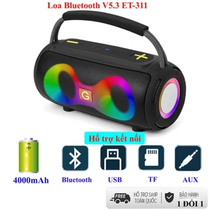 Mẫu mới Loa bluetooth 5.3 bass mạnh pin trâu ET311 công suất lớn âm thanh vòm 6D nghe nhạc cực hay