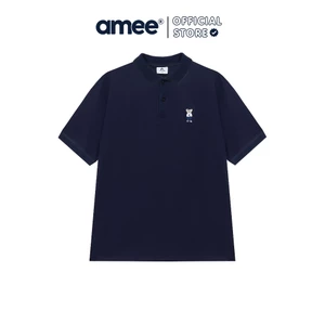 Áo Polo Form Rộng Basic Amee Bear Thêu Dành Cho Nam Nữ/ Cotton 100%