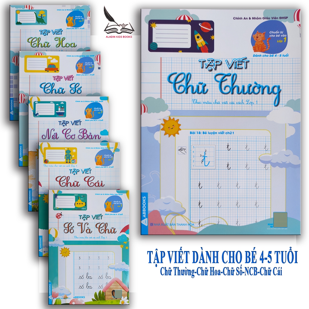 Sách-Tập Viết  Dành Cho Bé 4-5 Tuổi Luyện Chữ Thường Chữ Hoa Chữ Số Và Nét Cơ Bản