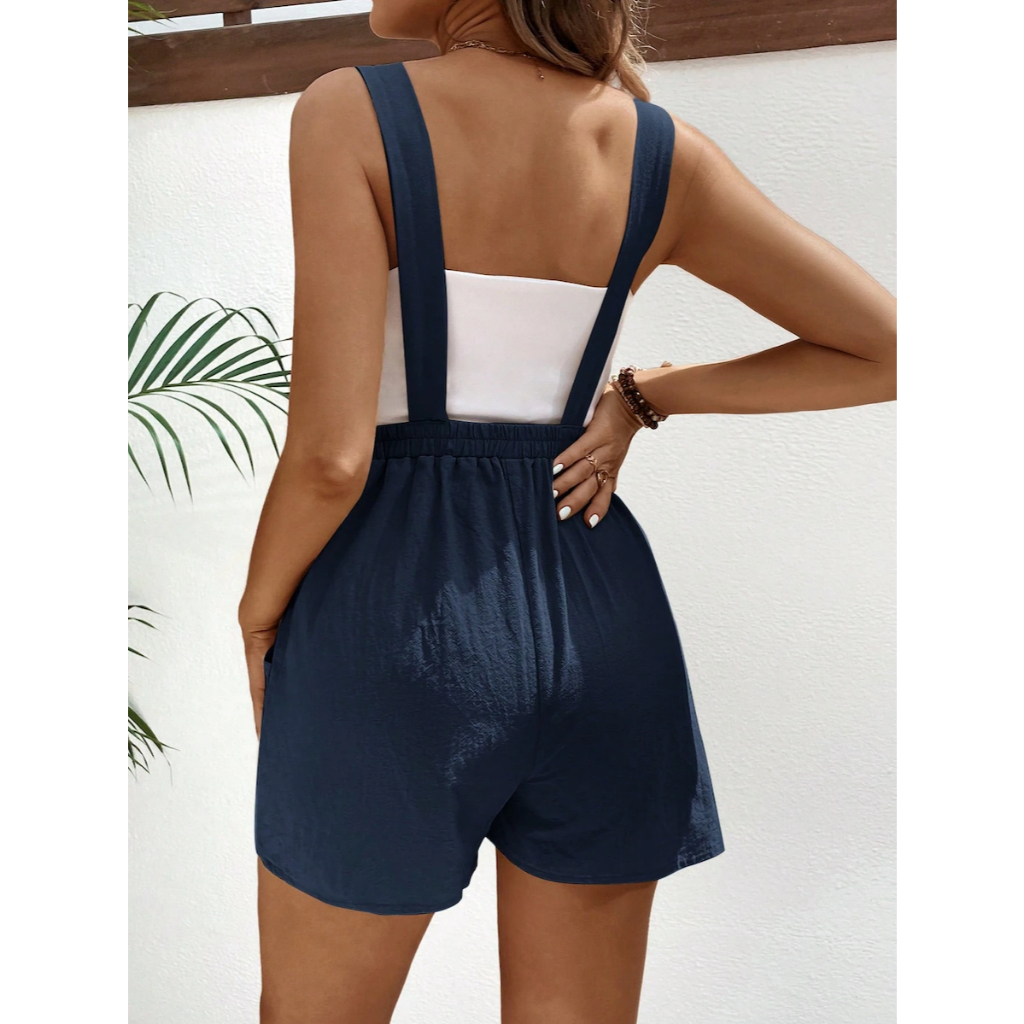 Jumpsuit Ngắn Dành Cho Mẹ Bầu Có Túi Dáng Suông Thoáng Mát YN004