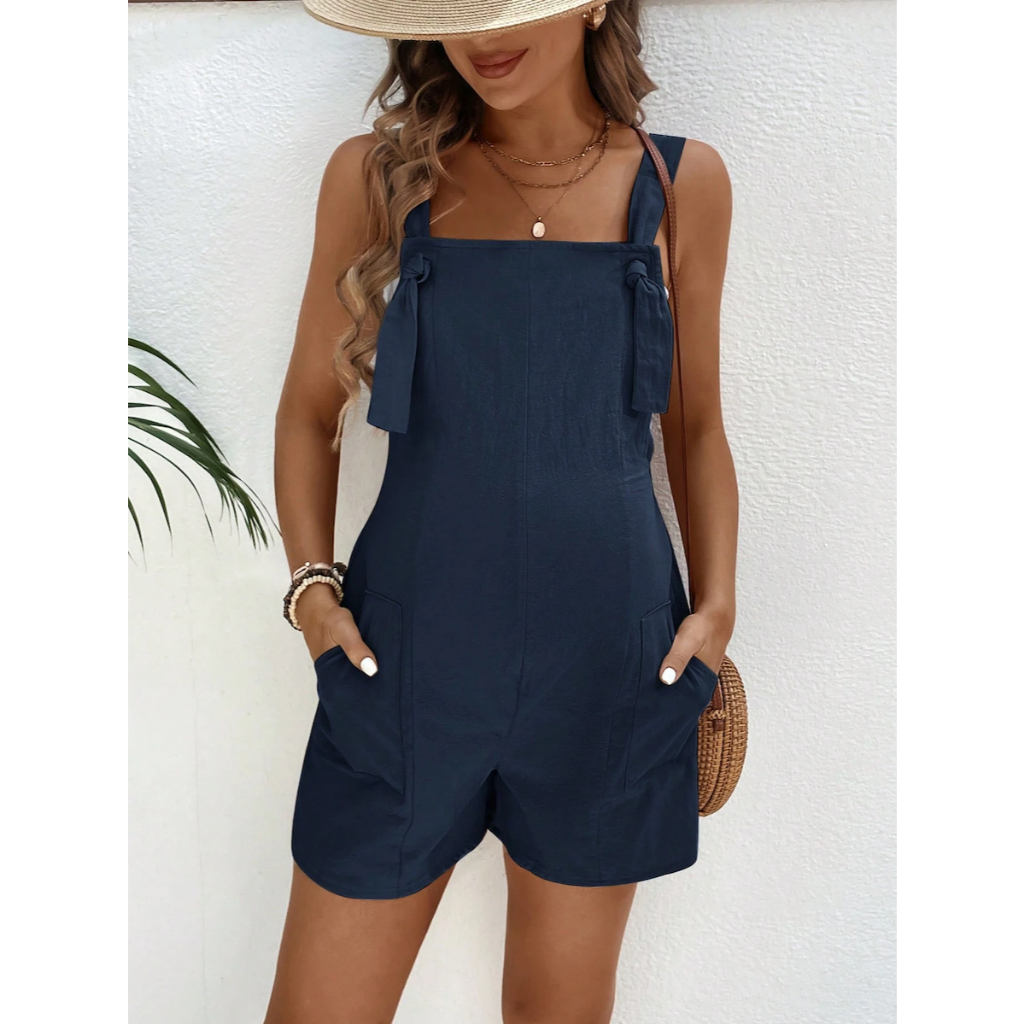 Jumpsuit Ngắn Dành Cho Mẹ Bầu Có Túi Dáng Suông Thoáng Mát YN004