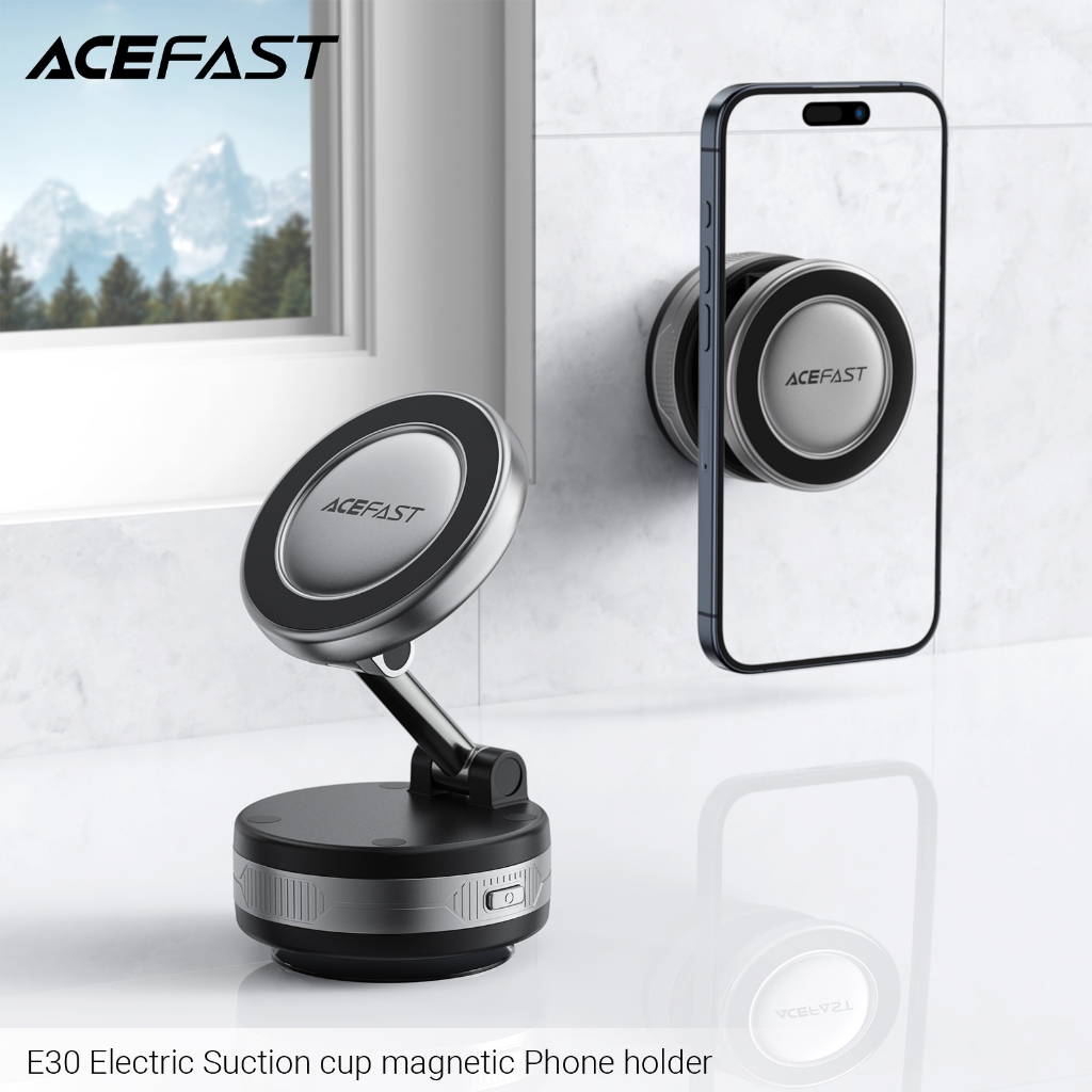 Giá đỡ điện thoại nam châm ACEFAST E30 hút chân không điện tử, đế hít thông minh gắn chắc đa bề mặt
