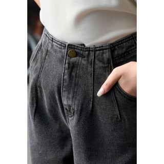 Quần Jean Nữ 𝐂𝐂𝐇𝐀𝐓 Dáng Baggy Rococo Chất Liệu Jeans Cao Cấp 15GDJ2029BT