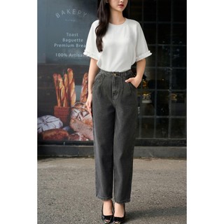 Quần Jean Nữ 𝐂𝐂𝐇𝐀𝐓 Dáng Baggy Rococo Chất Liệu Jeans Cao Cấp 15GDJ2029BT