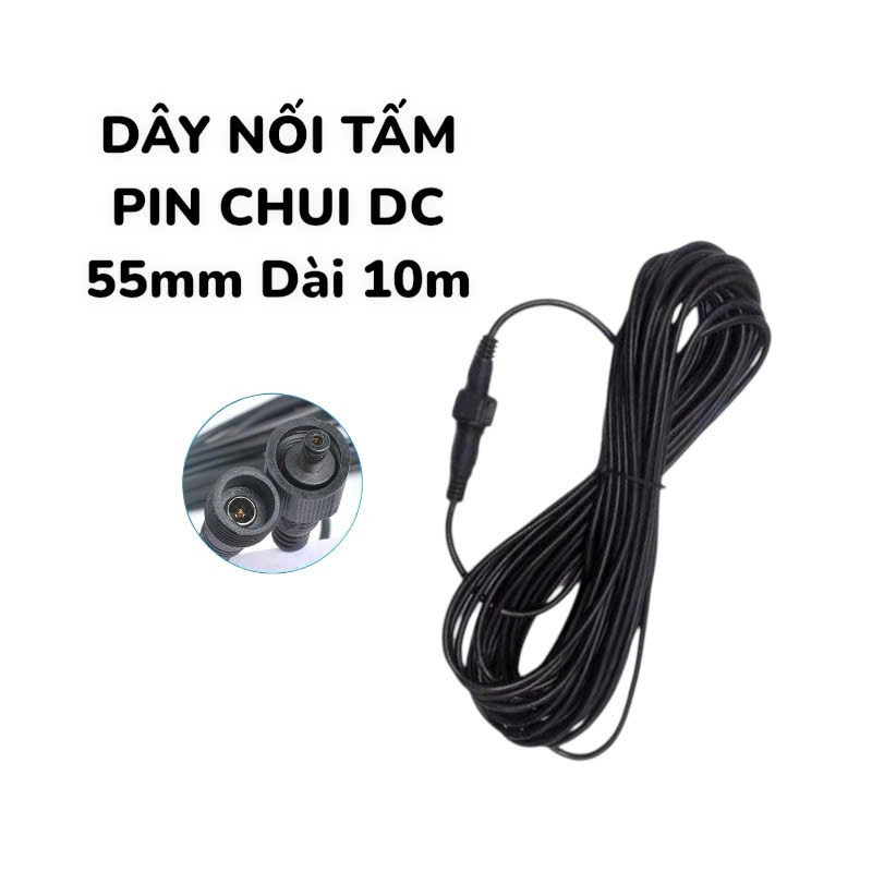 Dây Nguồn DC 5.5x2.1 Dây Dài 10m Dây Nối Camera Tấm Pin Năng Lượng Mặt Trời