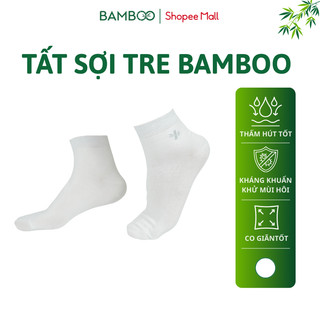 Tất trắng cổ trung sợi tre Bamboo cao cấp thấm hút mồ hôi, khử mùi tốt