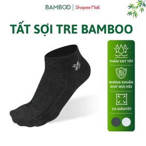 Tất Đen Nam Nữ Sợi Tre BAMBOO Cổ Thấp Mềm Mại Kháng Khuẩn Thấm Hút Tốt Co Giãn 4 Chiều Thoáng Mát