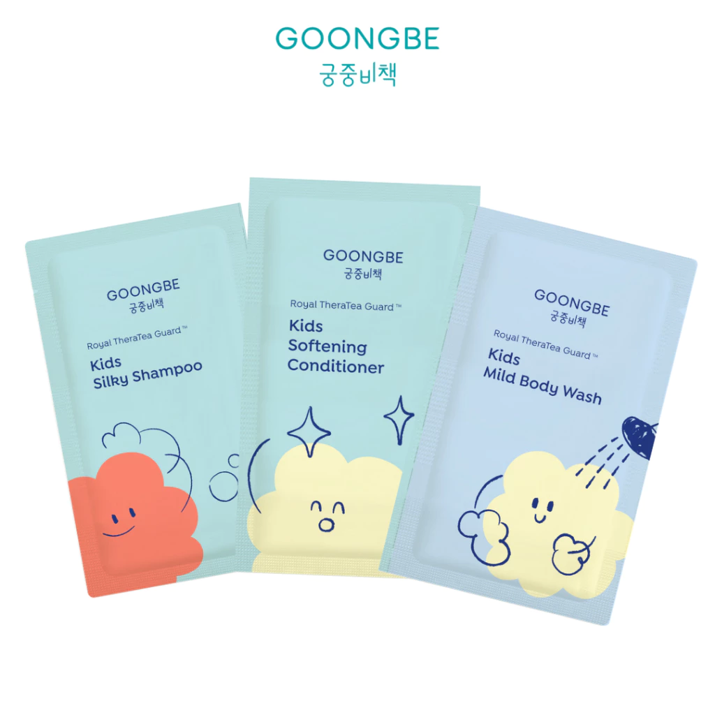 [GIFT] Bộ 3 Sample Dầu Gội, Dầu Xả, Sữa Tắm GOONGBE Kids An Toàn, Lành Tính Cho Da Nhạy Cảm 4ml