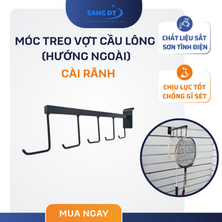 Móc treo vợt cầu lông cài rãnh tấm nhựa hoặc tấm gỗ slatwall dài 35cm