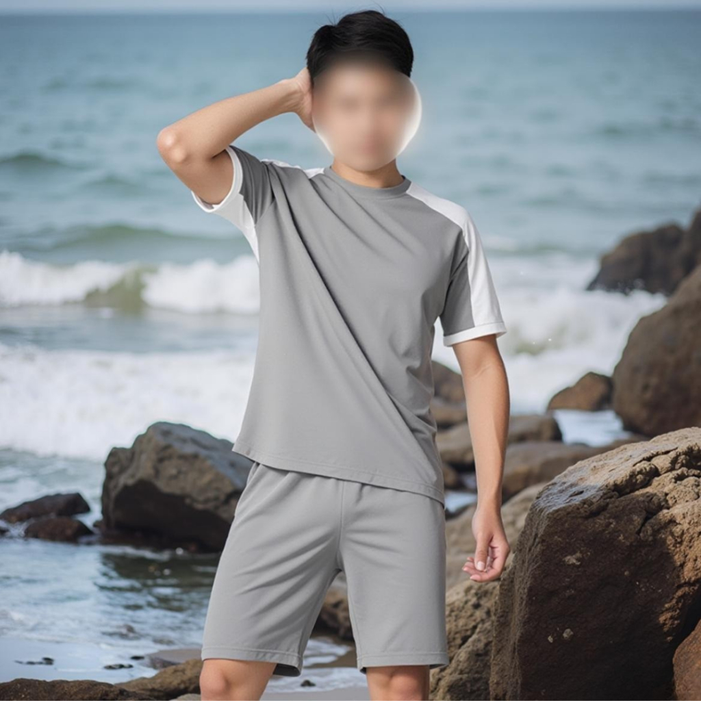 Bộ quần áo nam nữ MRO chất thun mè lỗ thoáng mát mặc nhà tập gym 4 size 35-80kg K1