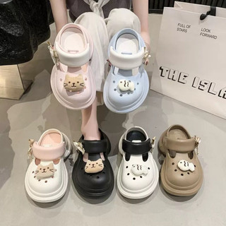 Dép sục nữ đế cao 7cm Mita dáng Holo kèm charm Cá mèo bông kiểu sandal quai hậu CS-207