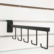 Móc treo vợt cầu lông cài rãnh tấm nhựa hoặc tấm gỗ slatwall dài 35cm