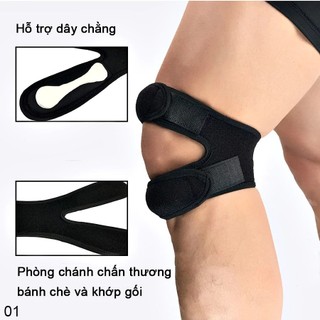 Băng bảo vệ đầu gối AOLIKES -7929 - Đai bảo vệ khớp gối chuyên chạy bộ, đá bóng,đạp xe, leo núi