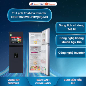 Tủ Lạnh Toshiba Inverter 249 lít GR-RT325WE-PMV(06)-MG - Bảo hành chính hãng 24 tháng