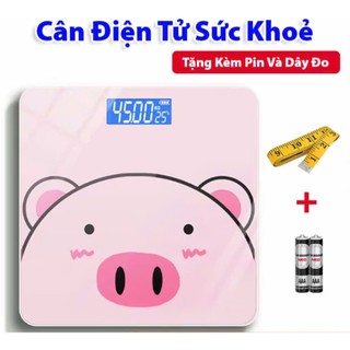 Cân Điện Tử Thông Minh - Theo Dõi Sức Khoẻ Cả Gia Đình - Màn Hình LCD HD Hiển Thị Rõ Ràng Tặng Kèm Pin Và Dây Đo
