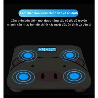 Cân Điện Tử Thông Minh - Theo Dõi Sức Khoẻ Cả Gia Đình - Màn Hình LCD HD Hiển Thị Rõ Ràng Tặng Kèm Pin Và Dây Đo