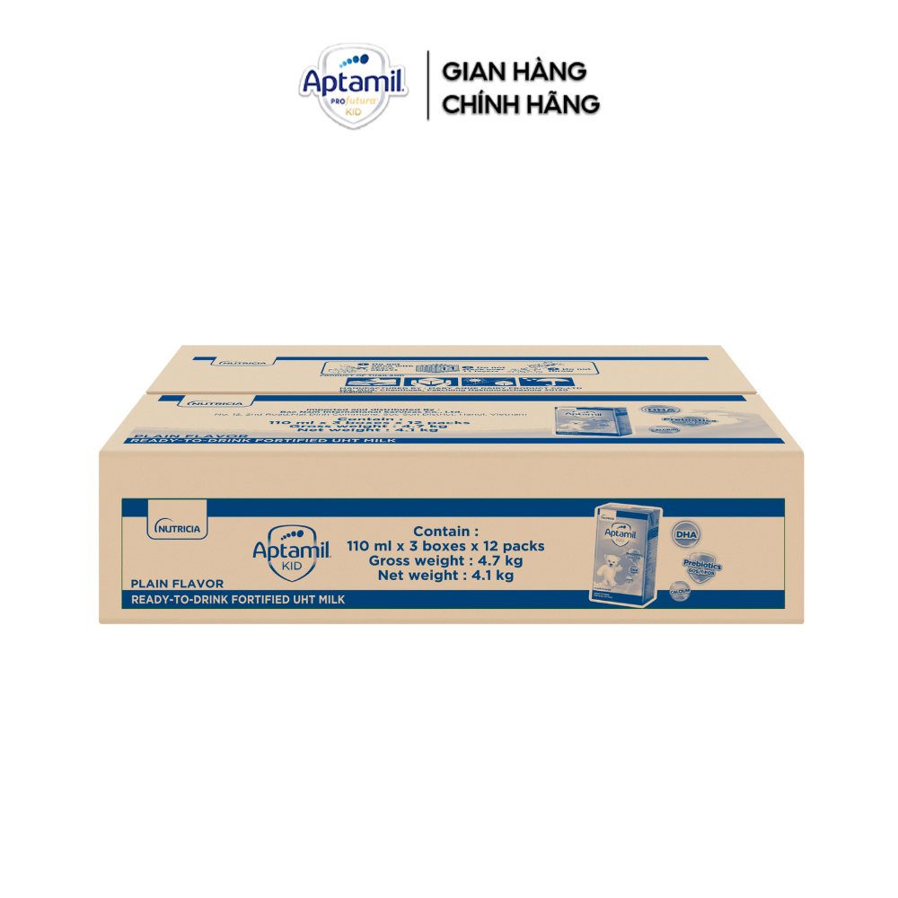 Thùng Sữa Dinh Dưỡng Pha Sẵn Aptamil KID, Aptamil Super Gold KID 180ml/110ml giúp phát triển trí não cho bé