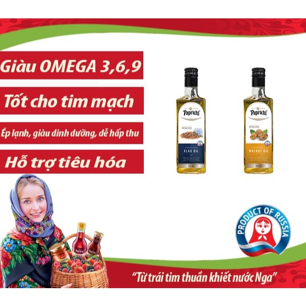 DẦU ÓC CHÓ PAPRICHI -ép lạnh nguyên chất (hsd 18 tháng)