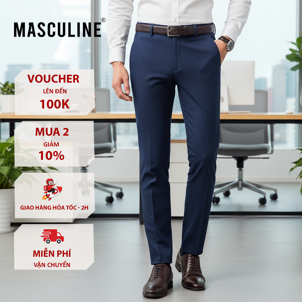 Quần âu nam cao cấp MASCULINE, Quần vải dáng slim fit, Form đứng Sang trọng – MQR24.1