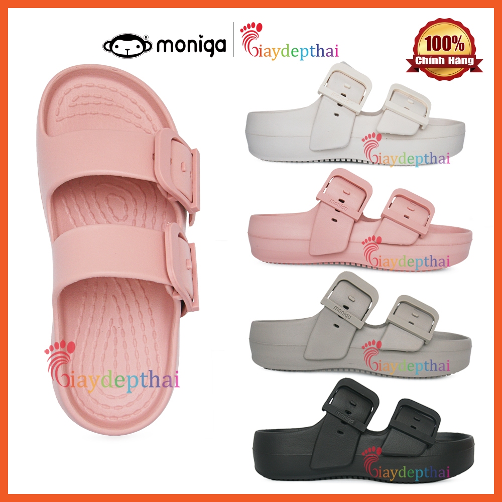 Dép nữ Thái Lan 2 quai Moniga MNG Toast, cao 4p siêu êm nhẹ | Shopee ...