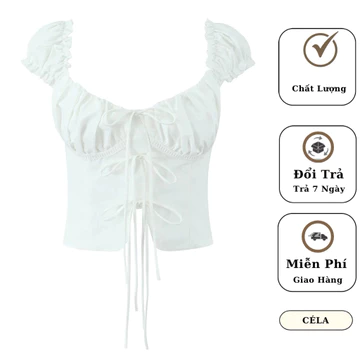 [ HÀNG SẴN, ẢNH THẬT ] Áo Croptop Trắng cổ Vuông Chất Linen ( Lanh ), Áo Babydoll dây rút Tiểu Thư, Áo Croptop Công Chúa