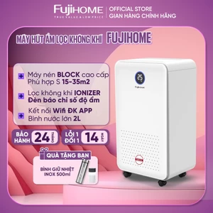 Máy hút ẩm lọc không khí dân dụng 15m2-40m2 nhập khẩu Fujihome kết nối Wifi, máy nén Block cao cấp phòng khách ngủ