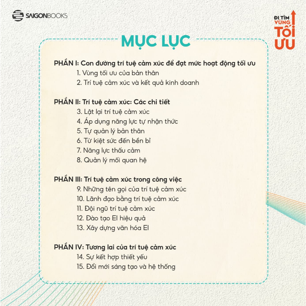 Sách - Đi Tìm Vùng Tối Ưu - OPTIMAL Duy Trì Sự Xuất Sắc Mỗi Ngày Bằng Trí Tuệ Cảm Xúc