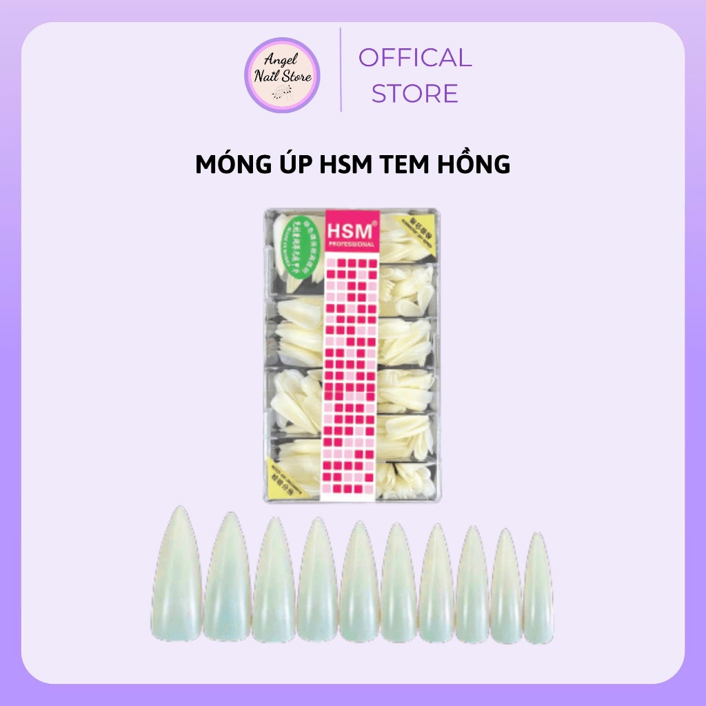 Móng Úp HSM Tem Hồng Chất Lượng Giá Rẻ Đủ Form Đủ Size