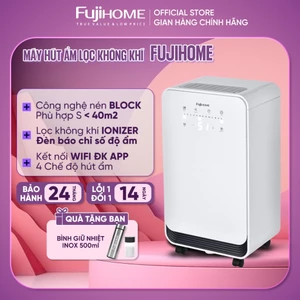 Máy hút ẩm lọc không khí bằng máy nén 25m2 FUJIHOME Nhập Khẩu, kết nối Wifi lọc ionizer phòng khách phòng ngủ đa năng