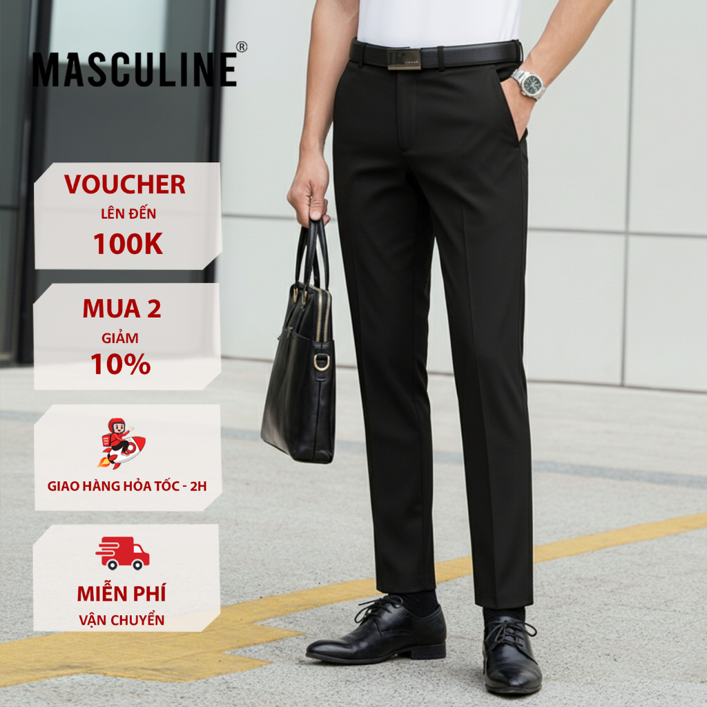 Quần âu tăng cạp cao cấp Masculine, Form dáng beggi thời thượng, chất liệu cotton mềm mại - MBC24.1