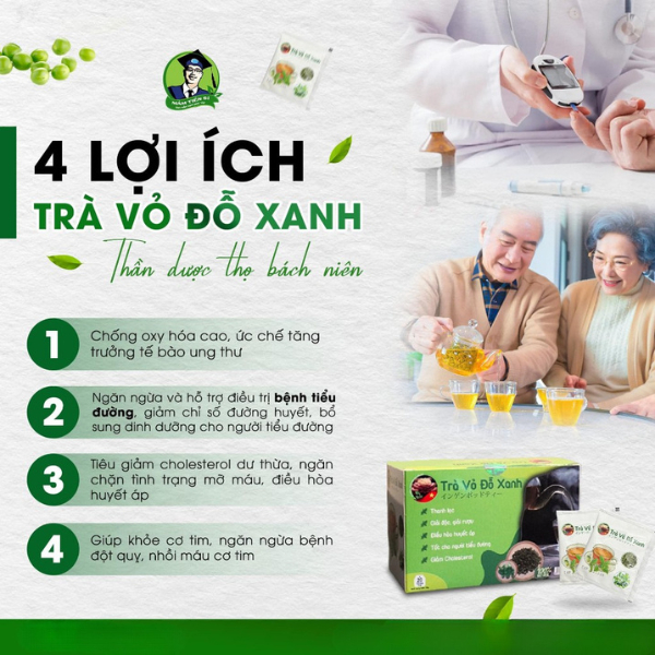 Túi Tiêu Chuẩn - trà túi lọc đỗ xanh cỏ ngọt
