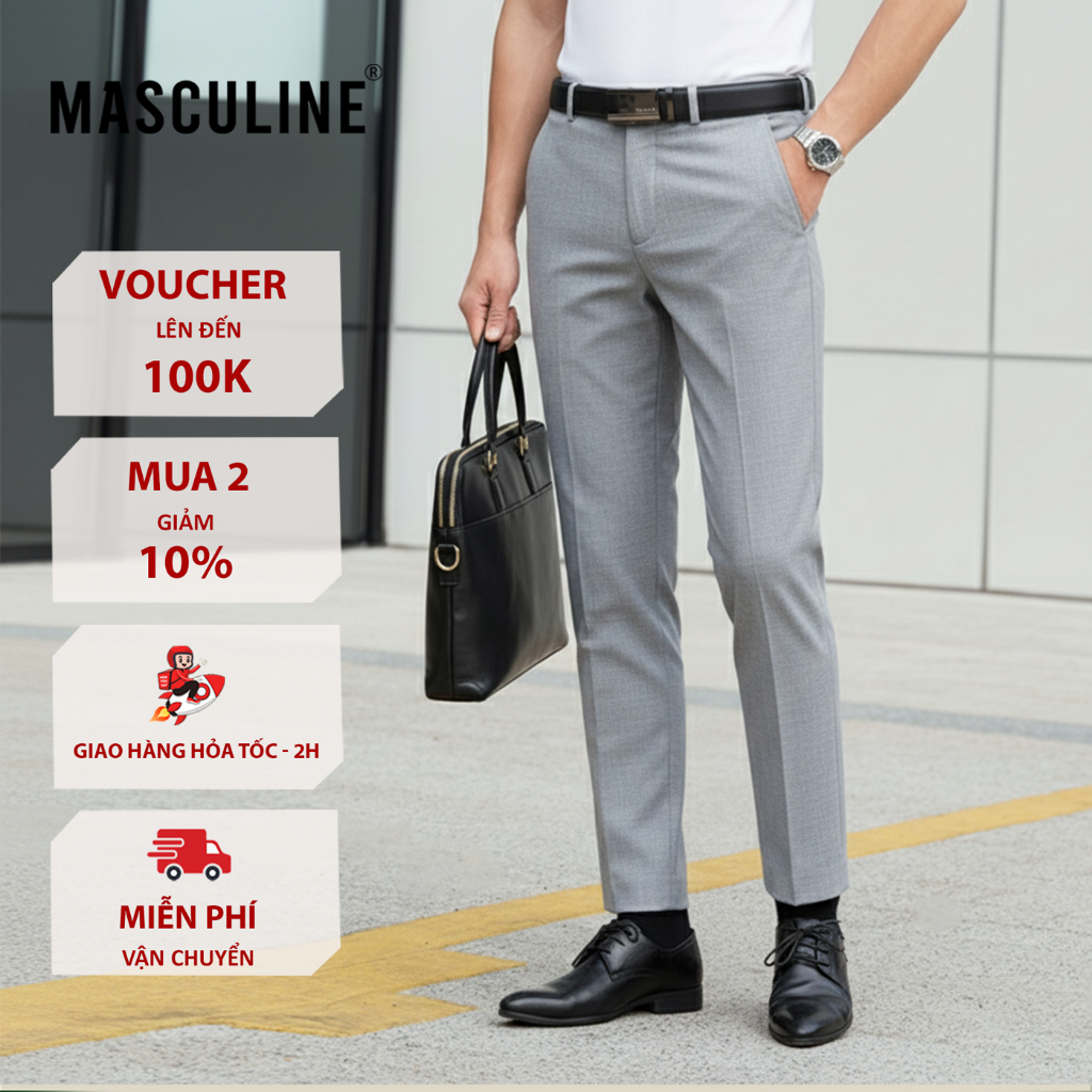 Quần âu nam trẻ Masculine dáng slim fit ôm sát, chất liệu cotton - MQ24.1