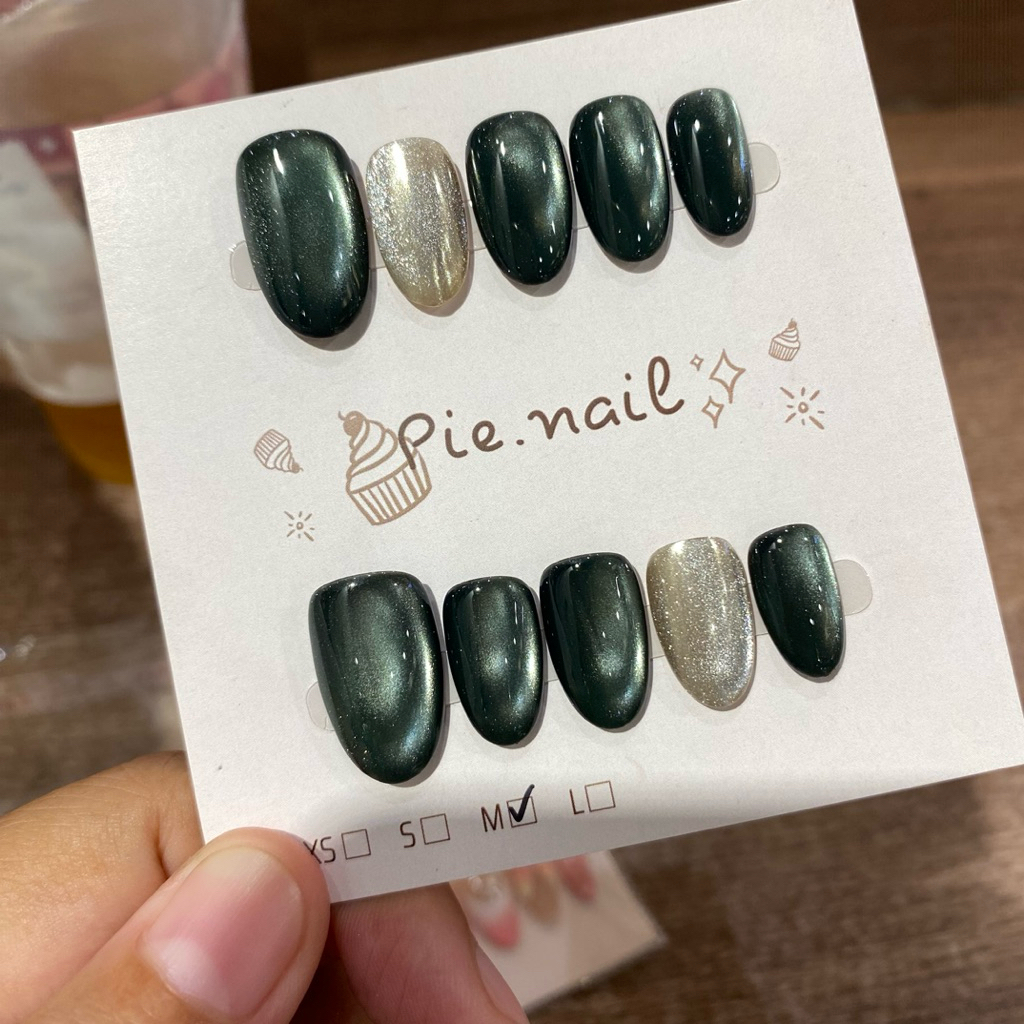 413. nailbox mắt mèo xanh rêu đậm