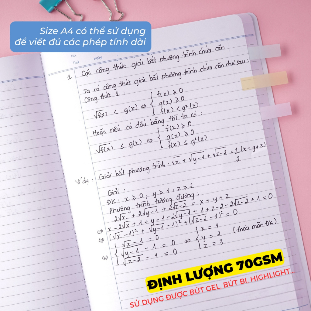 [Tặng 1 Bút] Vở Kẻ Ngang A4 Bìa Cứng Classmate Sổ Giáo Án 200/260/300 Trang Vở Caro 70gsm May Gáy Cho Giáo Viên Học Sinh