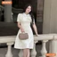 Đầm thiết kế BEMINE cổ sen ngực đính hoa dáng chữ A phù hợp đi chơi-MT11189