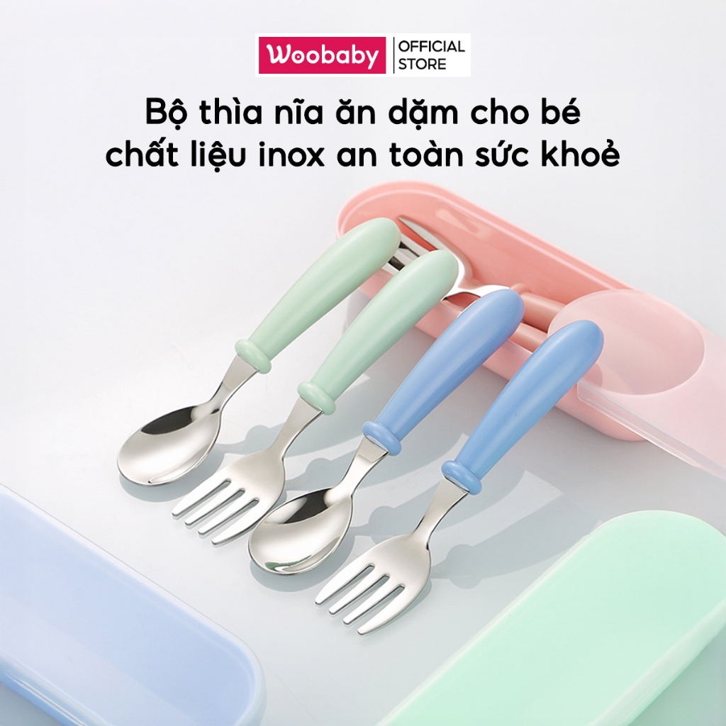 Bộ Thìa Nĩa Ăn Dặm Cho Bé Tập Ăn Kèm Hộp Thìa Dĩa Ăn Cơm Inox 304 Dễ ...