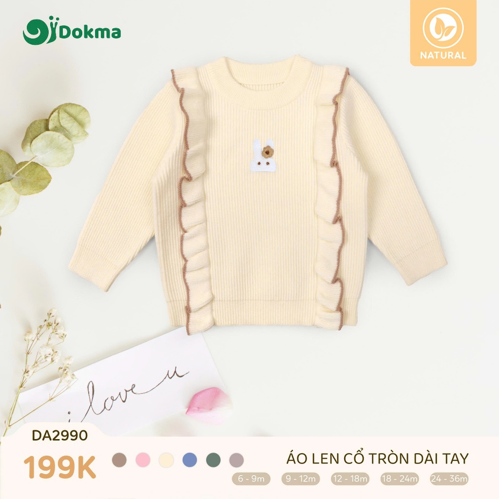 (5-13kg) Áo Len, Áo Gile Cổ Tròn Cho Bé Dokma  DA2267 DA2990
