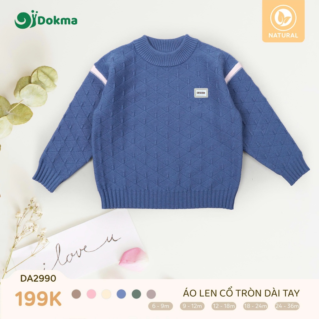 (5-13kg) Áo Len, Áo Gile Cổ Tròn Cho Bé Dokma  DA2267 DA2990