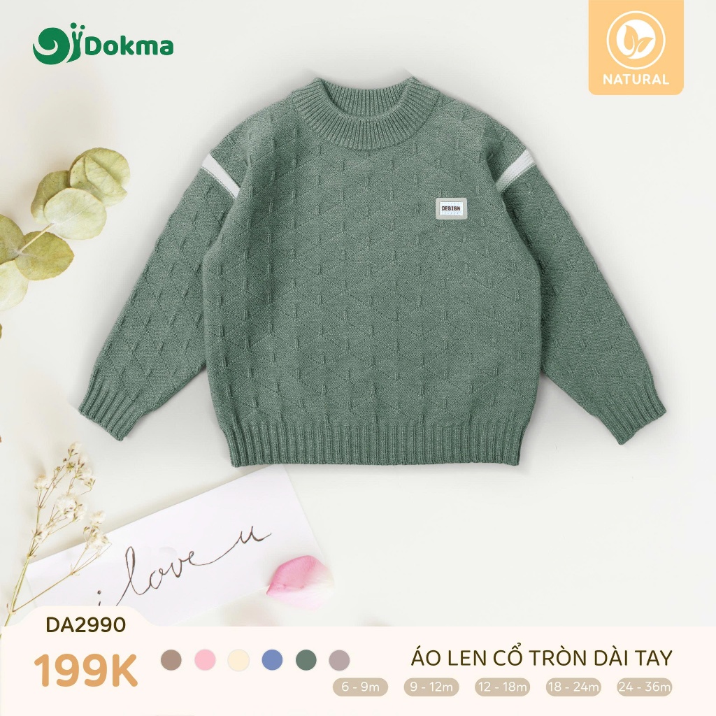 (5-13kg) Áo Len, Áo Gile Cổ Tròn Cho Bé Dokma  DA2267 DA2990